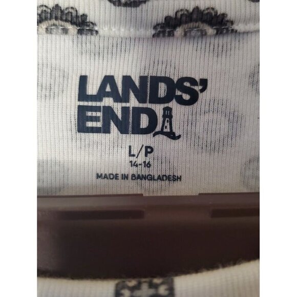 Lands End Womens Long-Sleeve Floral Pattern Top L/P 14-16 Cotton - Picture 3 of 6